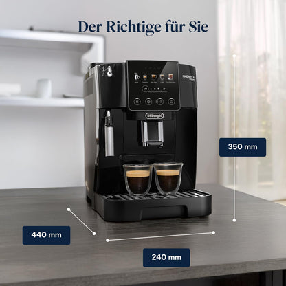 De’Longhi Magnifica Start (ECAM220.91.B)- Perfetto Kaffeevollautomat mit LatteCrema-Milchaufschäumer, 4 One-Touch-Getränke, Cappuccino, Espresso Kaffeemaschine, Soft-Touch-Bedienfeld, Schwarz